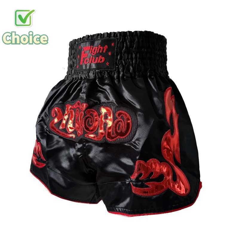 Muay Thai Shorts Traditional Thai Boxing Shorts Men Women Kids Purple Black Satin Embroidered BJJ MMA Gym Fight Kickboxing Pants X260306