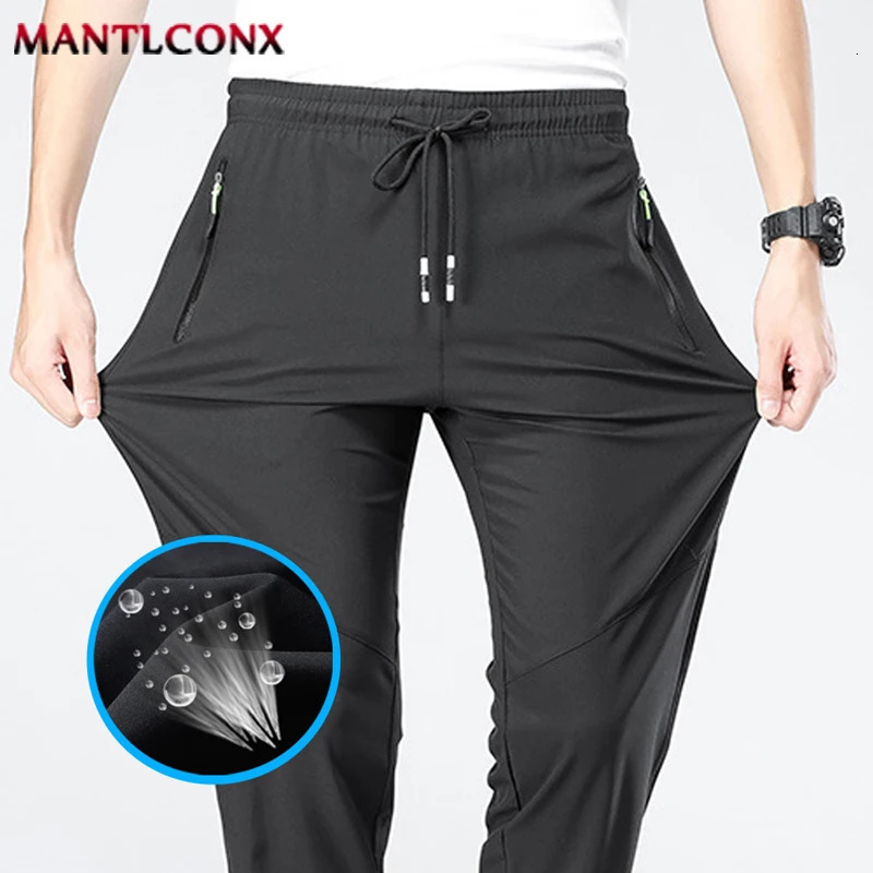 Breathable Mens Casual Pants Quick Dry Straight Elastic Waist Jogger Sweatpants Korean Classic Sport Trousers Plus Size 4XL 5XL 260304