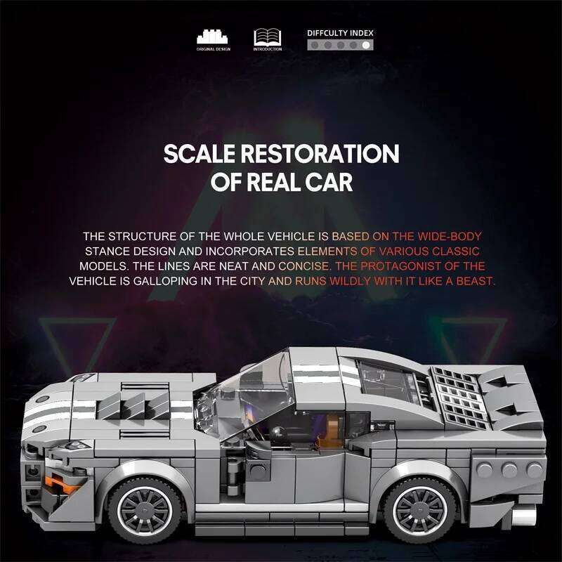 476PCS Sports Building Blocks City Speed Classic Vehicle Series 1:24 Scale Car Model Kids DIY Educational Toys Holiday Gifts Z260305