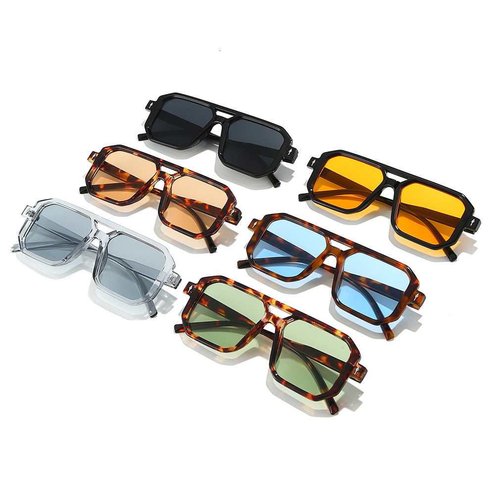 New European American style personalized fashion for men and women, ins square frame trendy retro artistic simple sunglasses