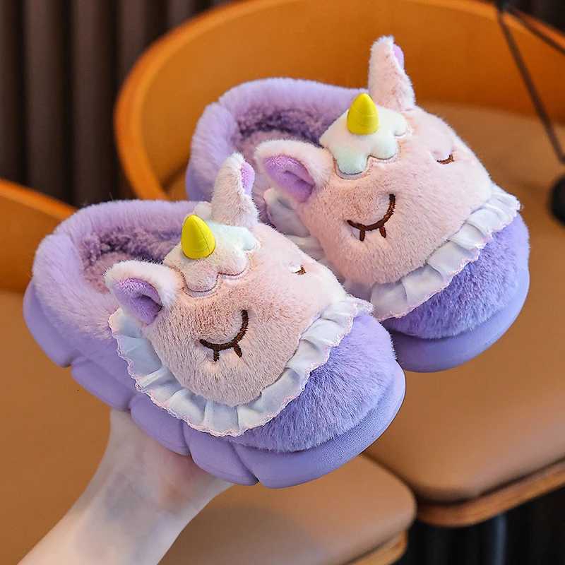 Winter Warm Slippers Adorable Unicorn Design Cozy Home Footwear for Women And Girls S260305
