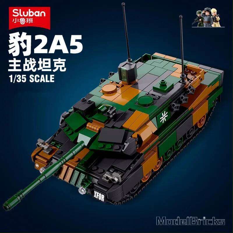 766PCS Leopard 2A5 Main Battle Model Bricks WW2 Tank Army Soilder Building Blocks Set Educational DIY Toys For Children Z260305