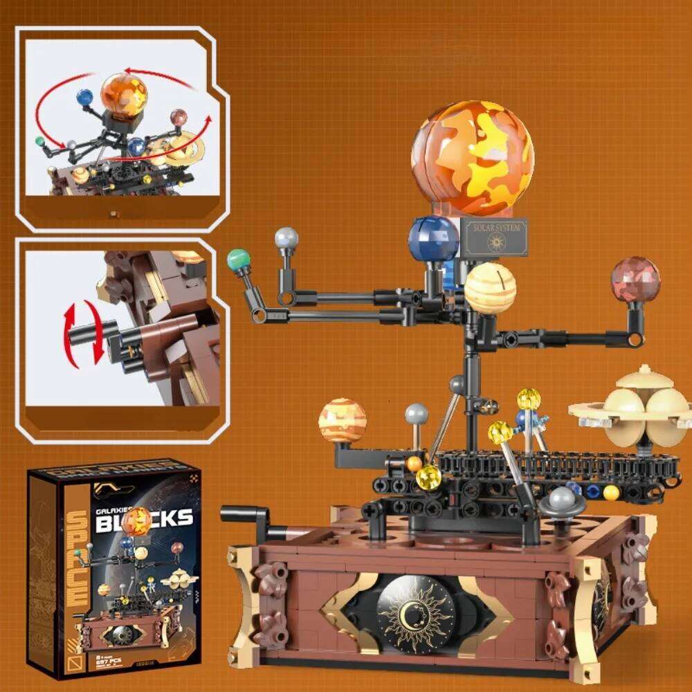 GSF MOC Space Solar system orbit planet Model small Building Block Aerospace Ornament Brick Toy For Children Desk Decor. Z260306