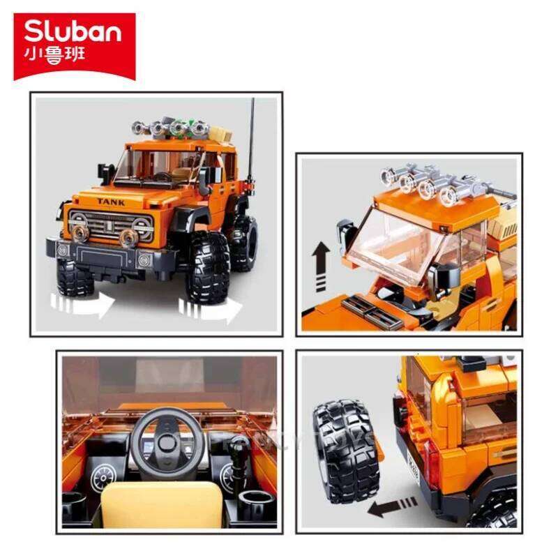 Sluban 302PCS Urban Tank SUV Car Building Blocks Sets Go-anywhere Vehicle Model Bricks Educational Toys for Children Z260305