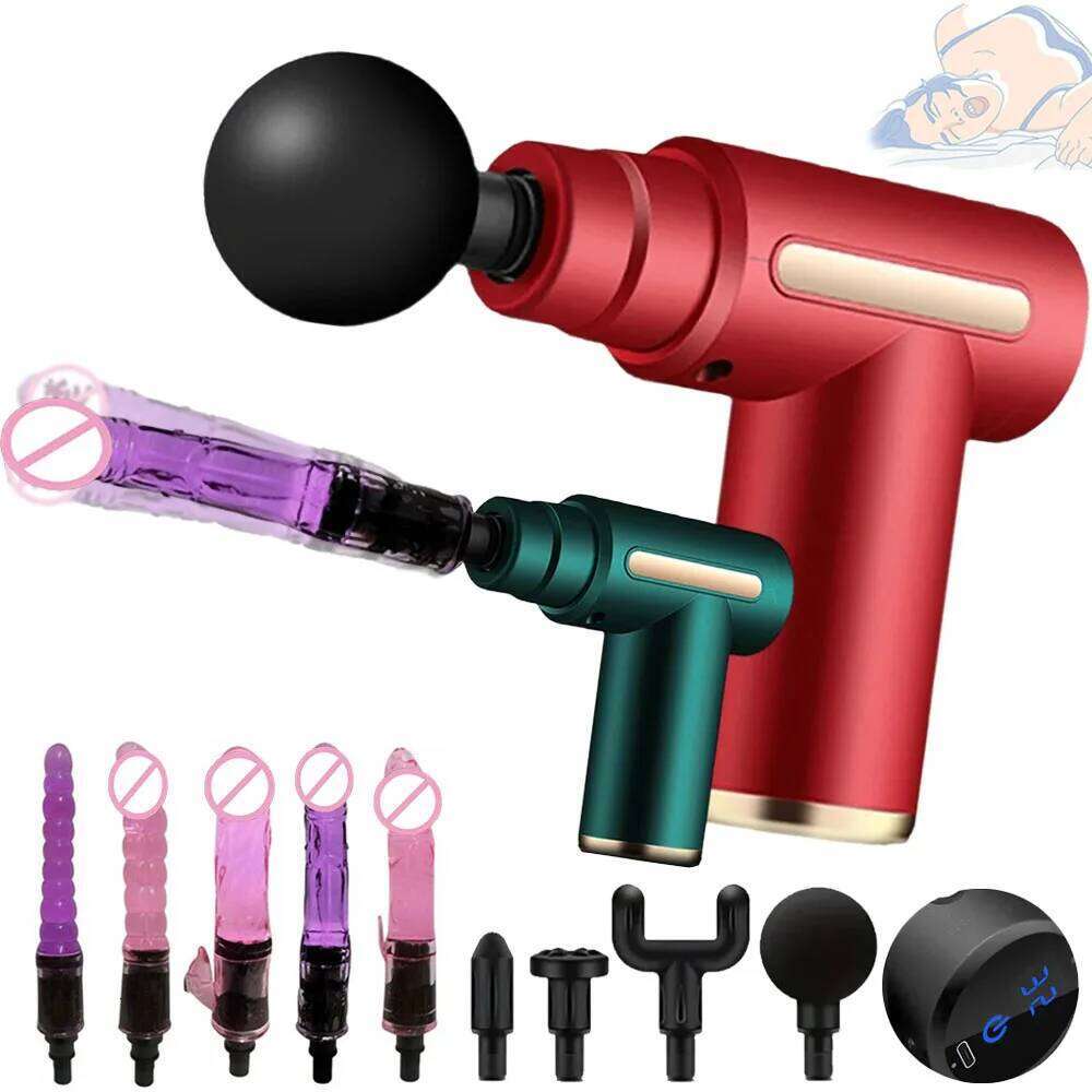 Handheld LED Massage Gun Vibrator Women Automatic Sex Machine With Clitoral stimulation Sexy toys for Couples 18 W260305
