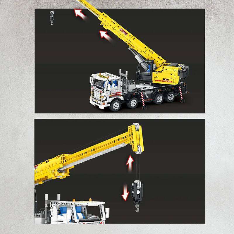City Mobile Crane Engineering Building Blocks Technology Bricks Moc Remote Control Truck Model Assembling Toys for Boys Gift Set Z260306