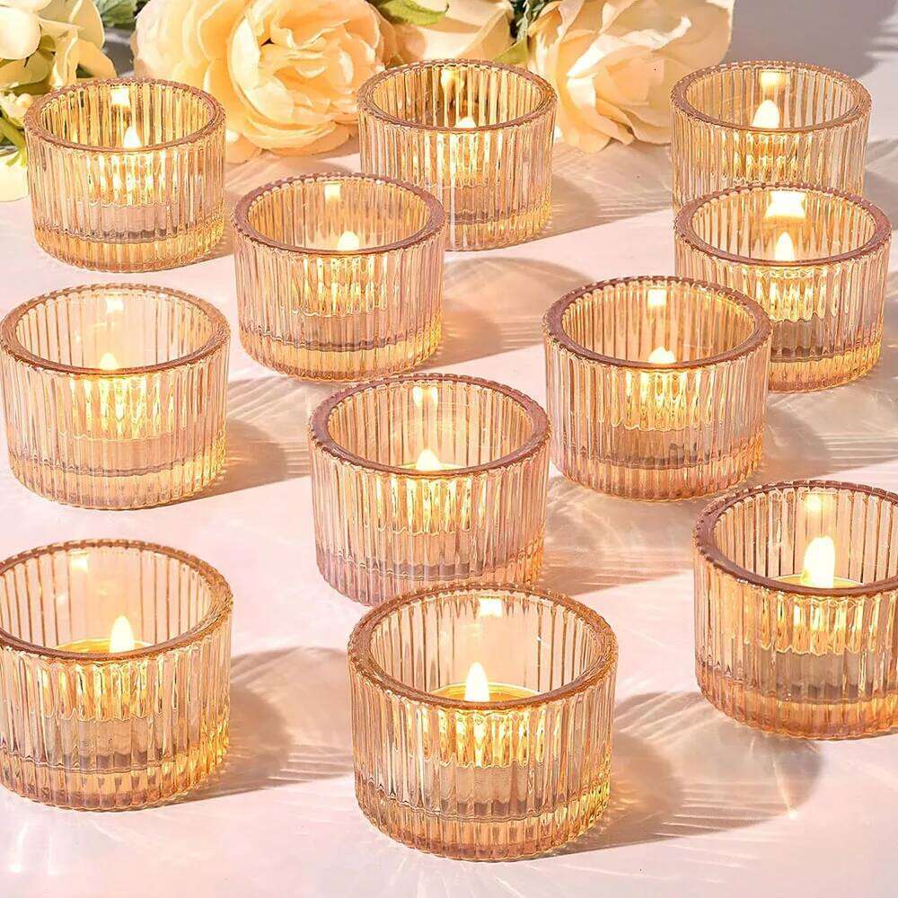 Tealight Gold Holders,Votive Tea Light Candle Holder Glass for Centerpieces Wedding Table Decor,Party Supplies,Home Decor XJ260305