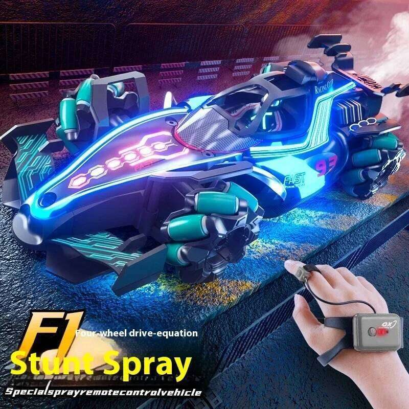 Formula 1 remote control racing spray children's super large light drift car gesture induction boy toy C260305