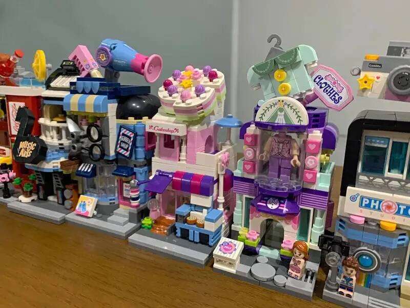 LOZ Blocks FUN Ideas Mini Street Store Toy Small Flower Pisa Shop Brinquedos MOC City House Food Building Bricks Girl Gifts Z260306