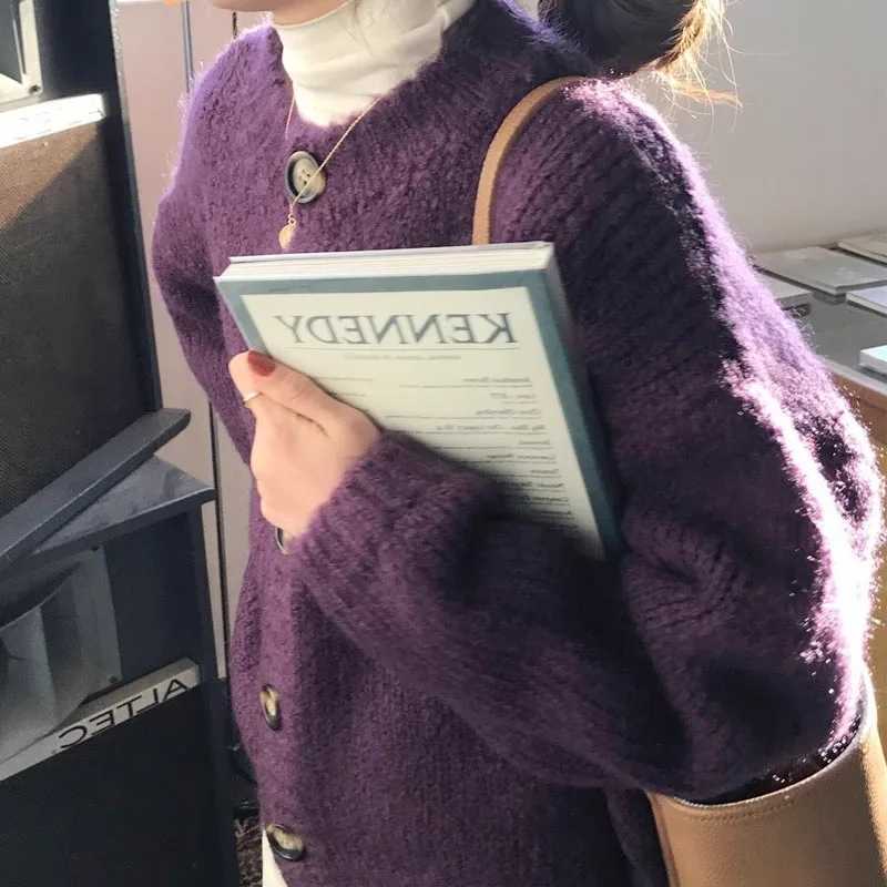 Yellow Cardigan Sweater Female Autumn Winter New Gentle Wind Coat Womens Clothing Wholesale Dopamine Good-Looking Tops Knitwear M260306