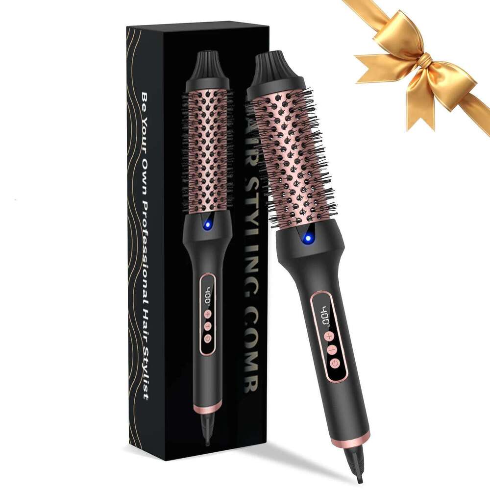 Heated Curler 38mm Iron Electric Thermal Brush Styler Ceramic Ionic Hair Styling Curling Comb 26Y0306