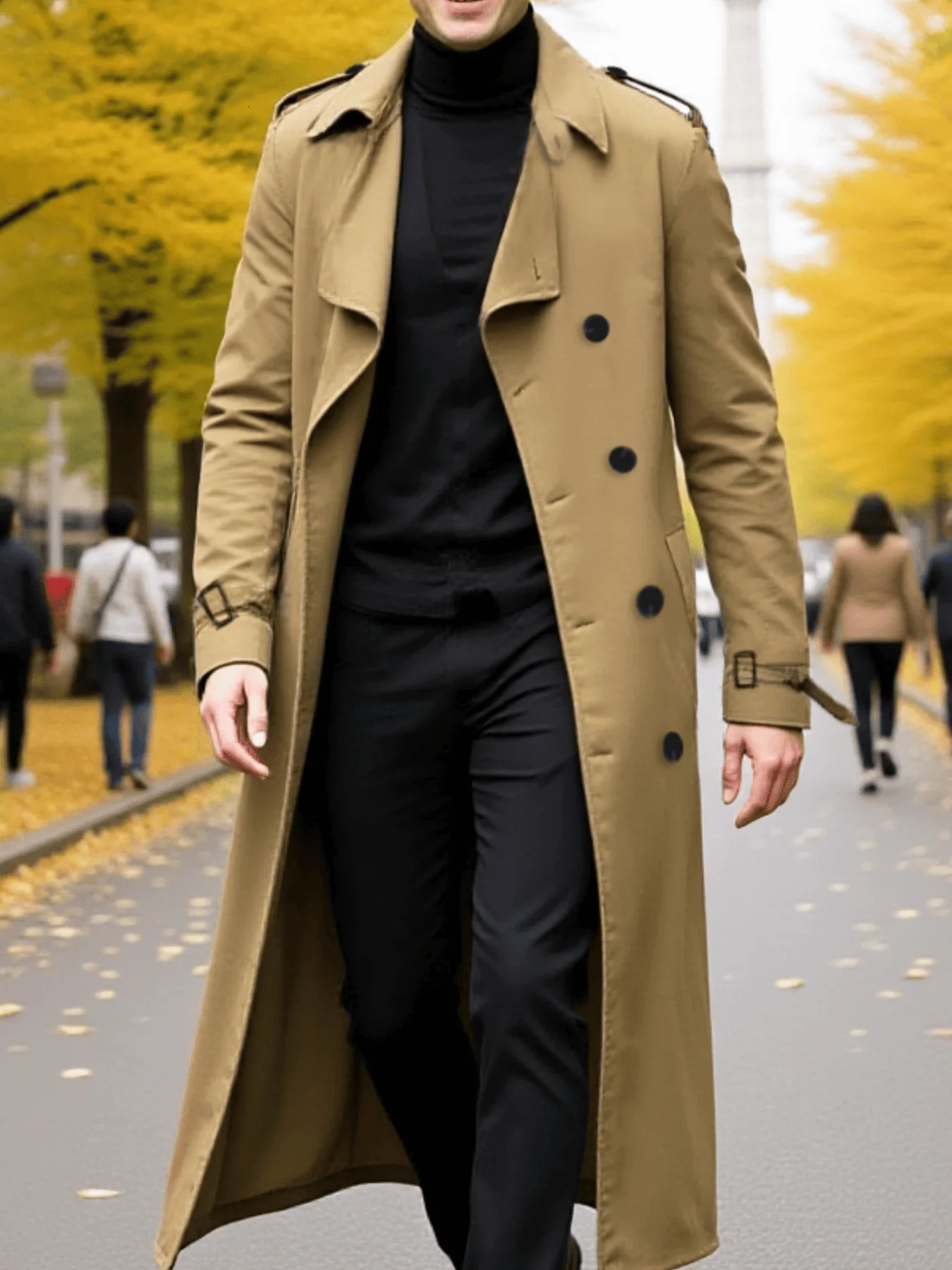 Mens Fashion Trench Coat For Autumn Winter Thickened Warm Outerwear Style Commute Essential 260302