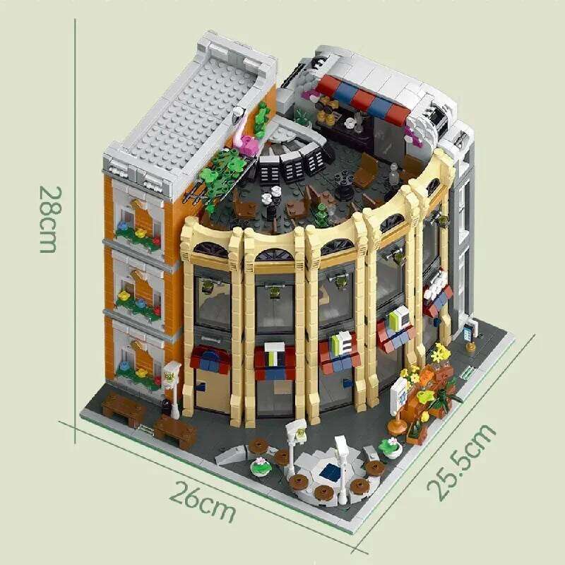 3231PCS Creative Expert MOC Round Corner Shop Building Blocks City Street View European Style Store Modular Model Toys Kids Gift Z260306