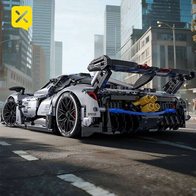 TOYLINX 3526pcs Silver-Blue Technic Racing Building Blocks Set 1:8 Scale Super Sports Car Model Ideal Bricks Boy Gift Z260305