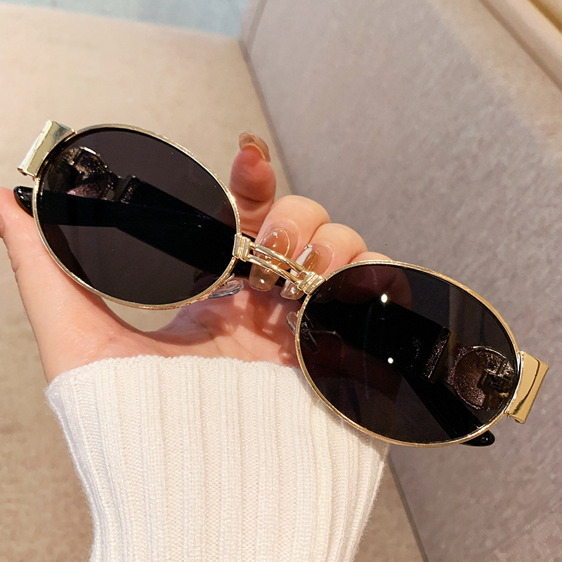 2026 New Cross Border European And American Designer Sunglasses Fashion Oval Frame Women's Sunglasses Outdoor Bicycle Sunglasses Fashion UV Resis