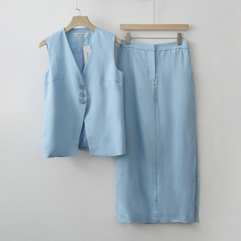 Women Casual Summer Vest Skirt Sets 260305