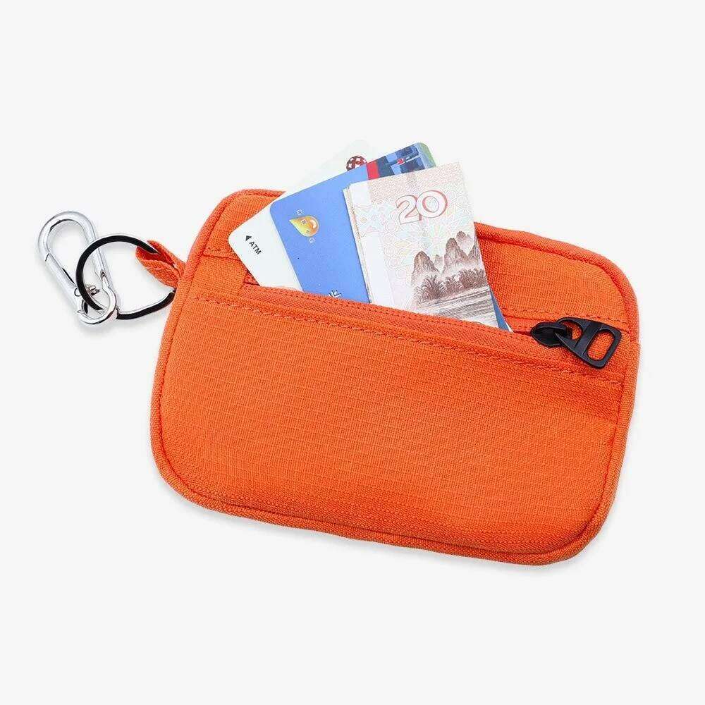 Multifuctional Canvas Earphone Square Solid Color Mini Storage Bag Ultralight with Hanging Hook Travel Coin Purse C260304