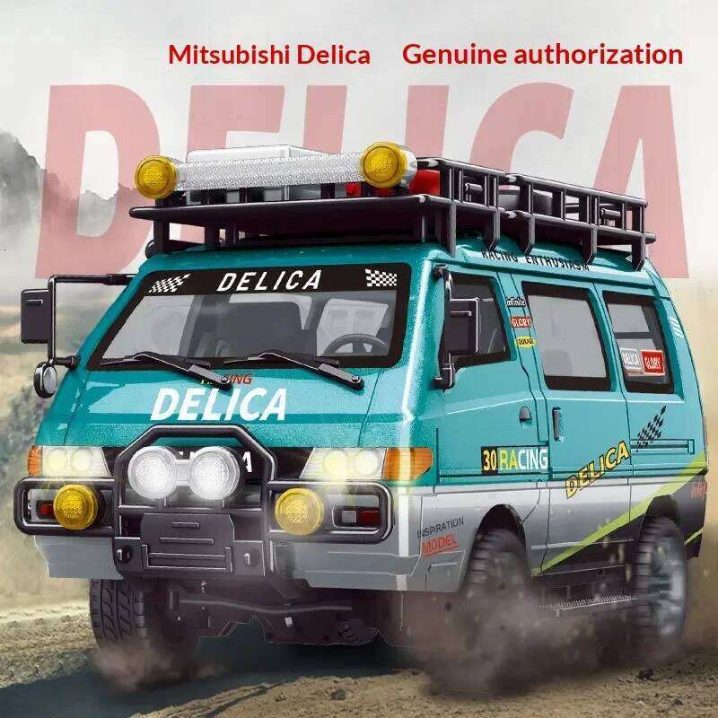 New Mitsubishi DeLica 1/24 Four-Wheel Drive Breadvan Simulation Model Car Children's Toy Remote Control Vehicle Collectible C260305