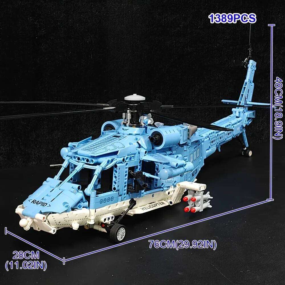 Technology Armed Helicopter Building Air Forces Model Airplane Blocks Set Educational Toys For Boys Gifts Z260306