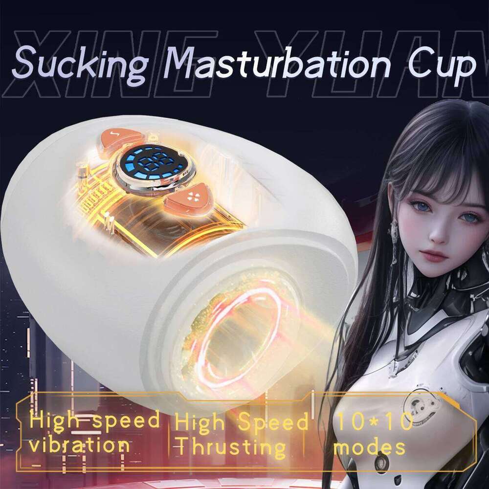 Mute Electric Pocket Pussy Telescopic Machine Automatic Masturbation Cup 10 Frequency Thrusting Vibrating Adult Sex Toys W260305