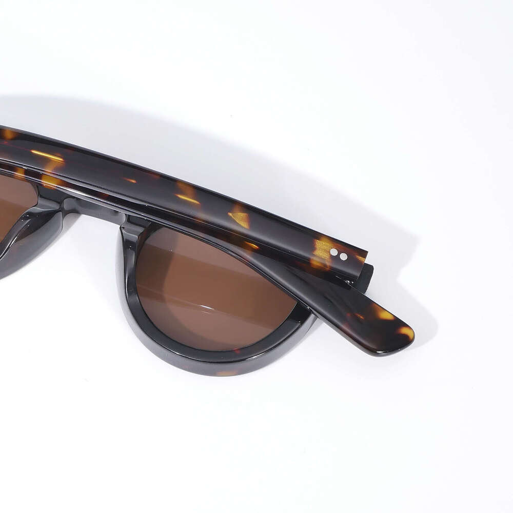 New Retro Thick Frame Acetate High-End Small Round Square Face Sun Protection Sunglasses Men Women High-Quality