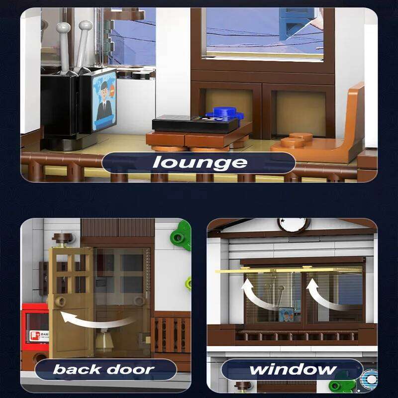 Cada LED City Japanese Style House Architecture Building Blocks Late Night Canteen Figures Bricks Toys for Kid Gifts Z260305