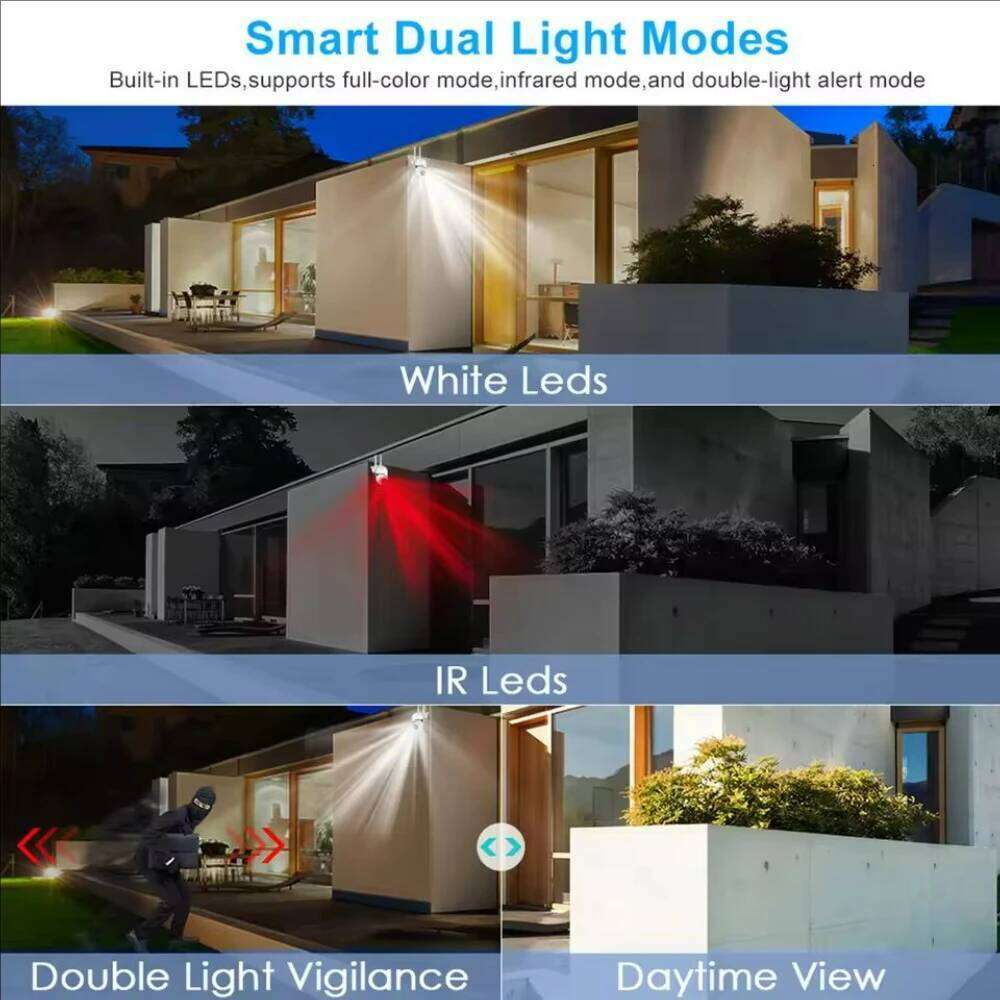 8MP Wifi IP Outdoor Wireless Security Surveillance PTZ Camera 4X Zoom Cameras AI Human Tracking Two-way Audio HD Night Color Cam 26W0306