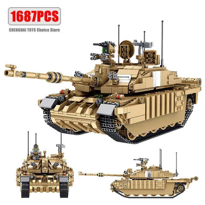 WW2 Military Leopard 2A4 Battle Tank Series Building Blocks Brick Model MOC Army Weapon Boy Set Kid Toy Childrens Christmas Gift Z260306