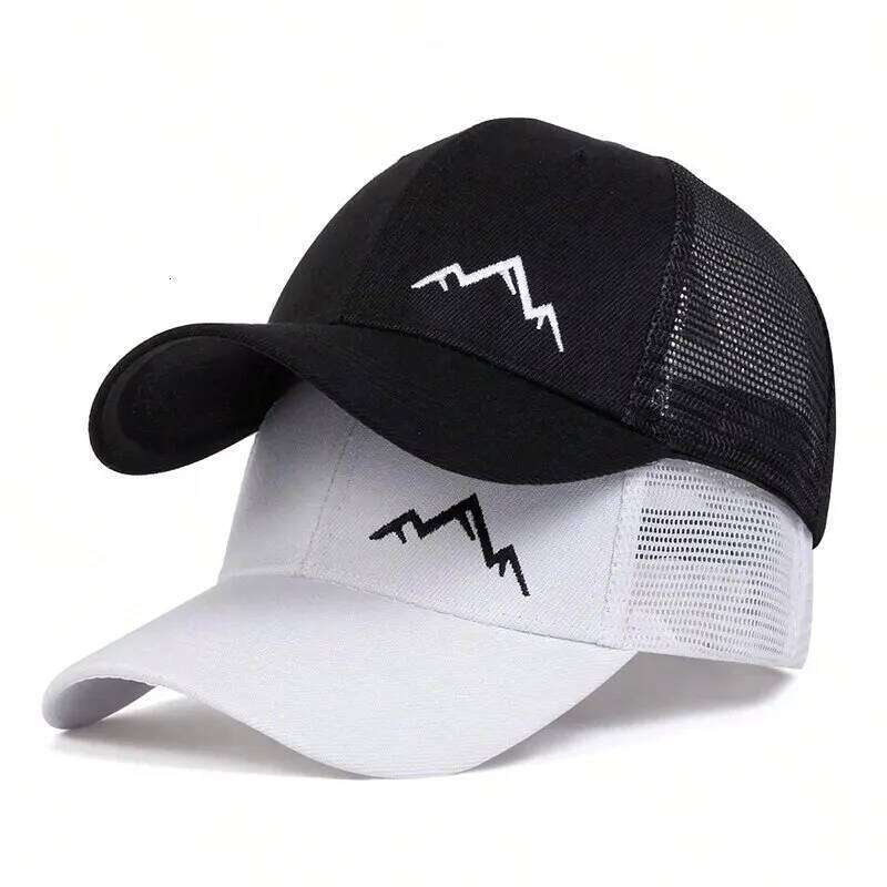 Unisex Mountain Range Embroidery Baseball Net Caps Spring and Summer Outdoor Adjustable Casual Hats Sunscreen Hat Y260304