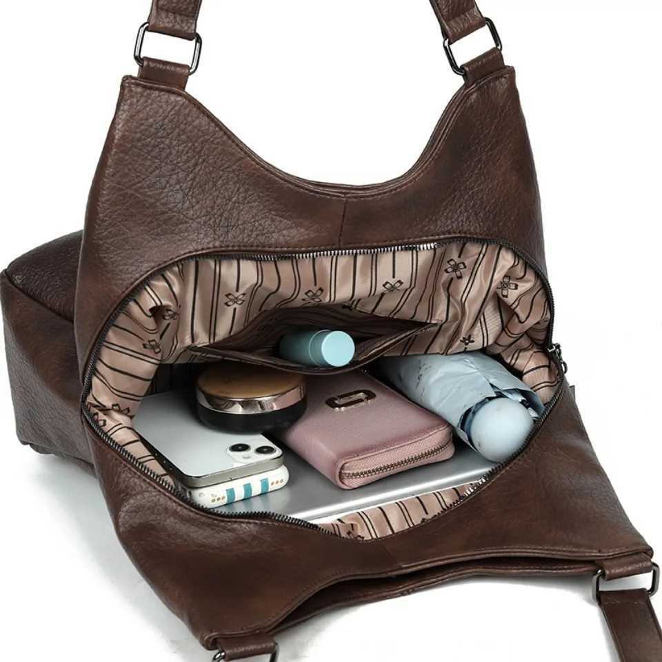Three Layers Genuine Tote Bag Handbags for Women Mom Shoulder Hand Bag Designer Top Quality Soft Pu Leather Sac New H260306