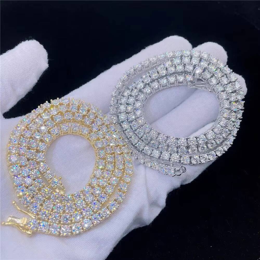5mm Moissanite Tennis Chain Necklace Bracelets For Women Men