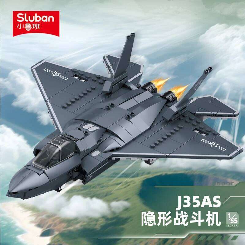Sluban 335PCS Educational Building Blocks Set Air Force J35 Stealth Fighter Jet Model for Children Brick Children's Bricks Z260305