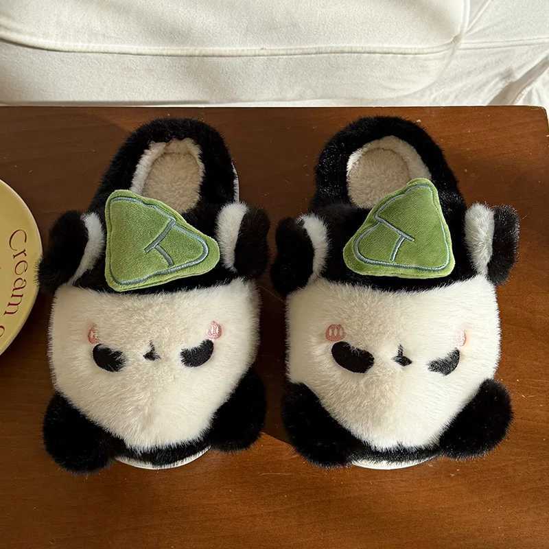 Womens 2025 New Autumn and Winter Cartoon Cute Cat Fluffy Thick Soles Cotton Slippers S260305