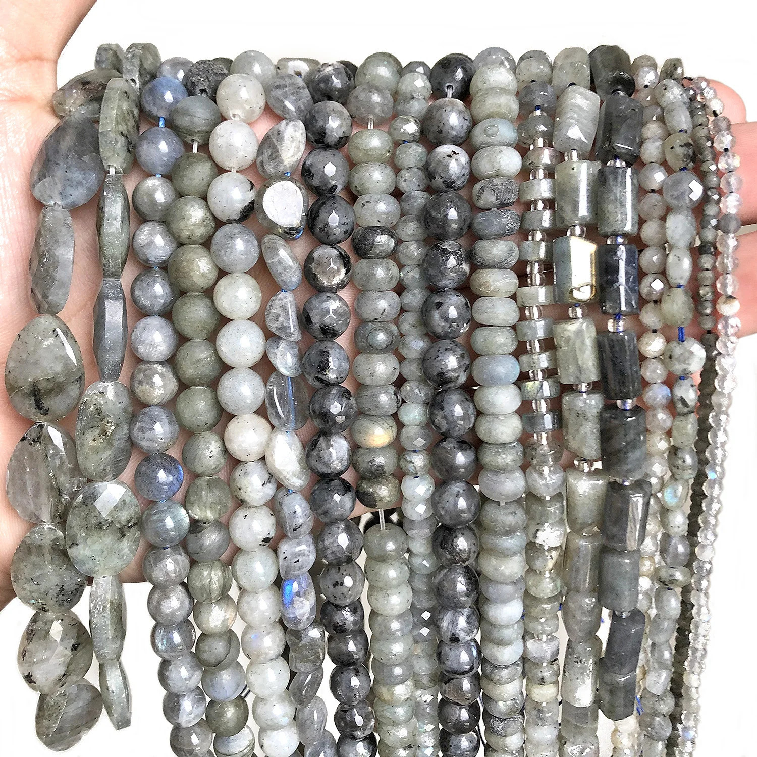 Natural Labradorite Gems Beads Charms Waterdrop Faceted Round Irregular Shape Beads For Jewelry Making Diy Necklace Bracelet 260302