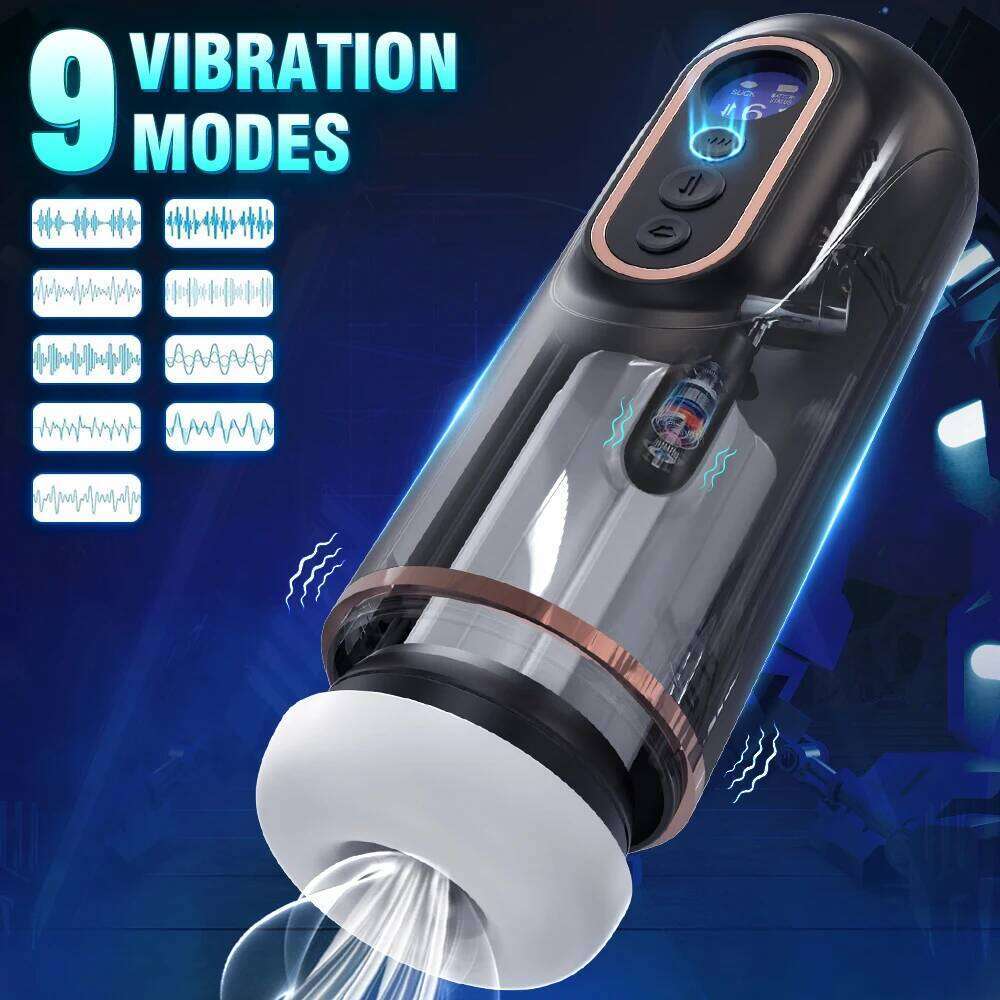 Automatic Telescopic Sucking Male Masturbator Vibrating Intelligent Heating Sexy Voice Earphone Pocket Pussy Sex Toy for Men W260305