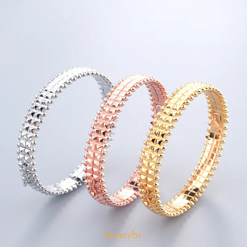 wide rose 18K gold gear silver bangle bracelets for women set ring men luxury tennis Fashion unisex jewelry designer jewlery party gifts Accessories W