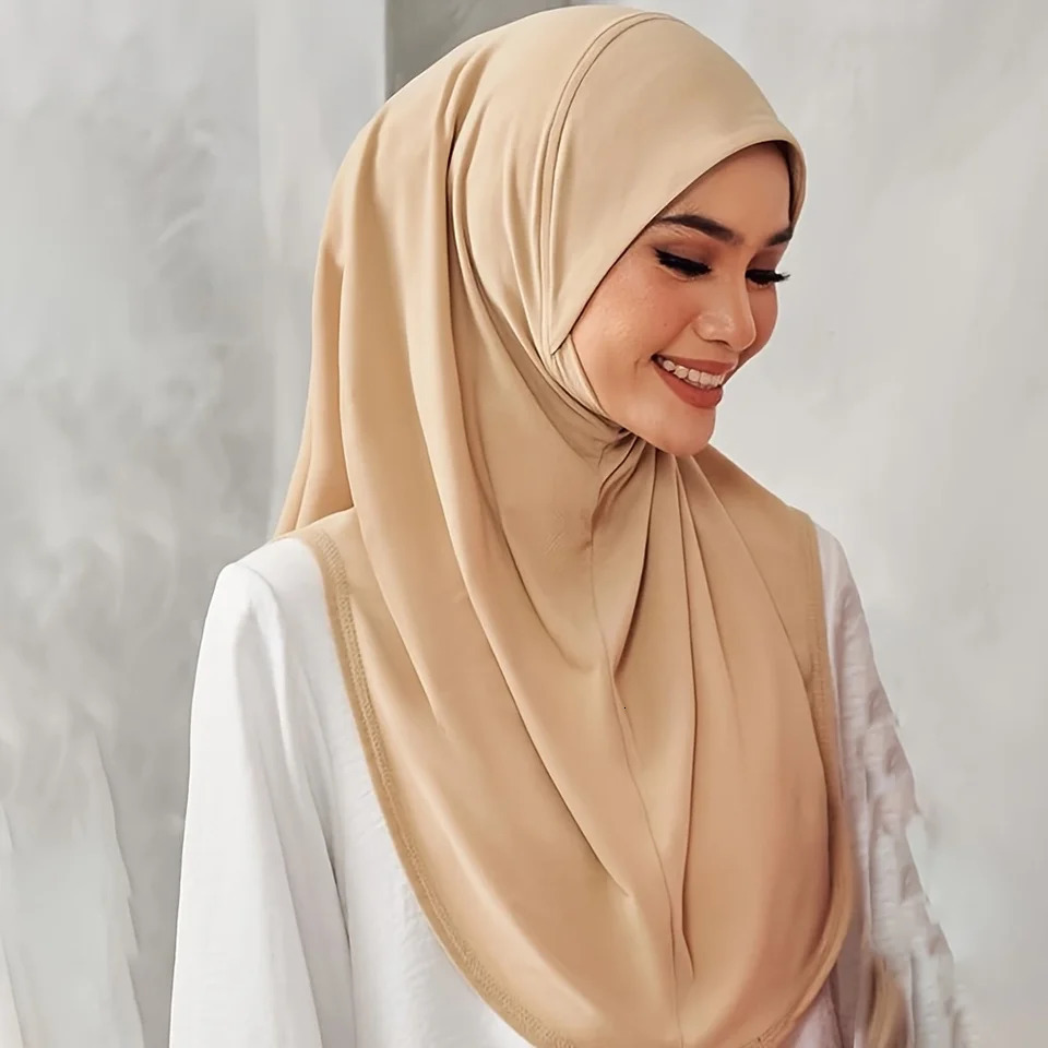 Instant Ready to Wear Hijab Muslim Women Stretchy Sports Hijab Scarves Malaysia Headwraps Caps 260304
