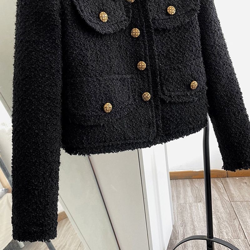 Pink Tweed Jacket spring / autumn /winter womens jacket coat classic ladies wild ladies bright wire braided tweed jacket 240806