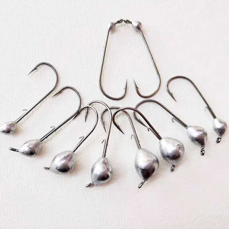 5pieces 0.7g-10g soft worm jig Fishing Tackle Hooks Obtuse angle blood for Micro-object auxiliary hook Lure Hook Jig S260305