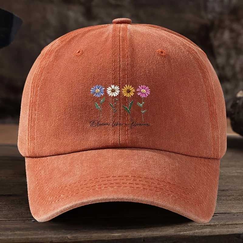 Mens outdoor baseball cap stylish and versatile womens duckbill cap with four-color floral print S260306