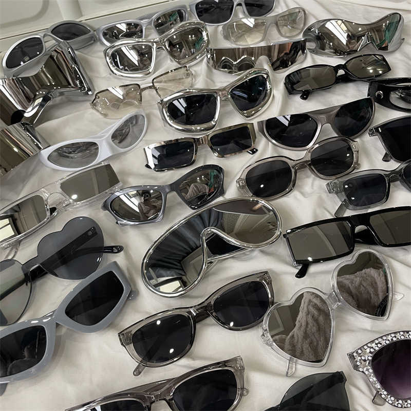 Outdoor Cycling Metallic Mercury High-End Sunglasses for Women with Square and Round Faces Slimming Sports Mountaineering Skiing Sunglasses S260304