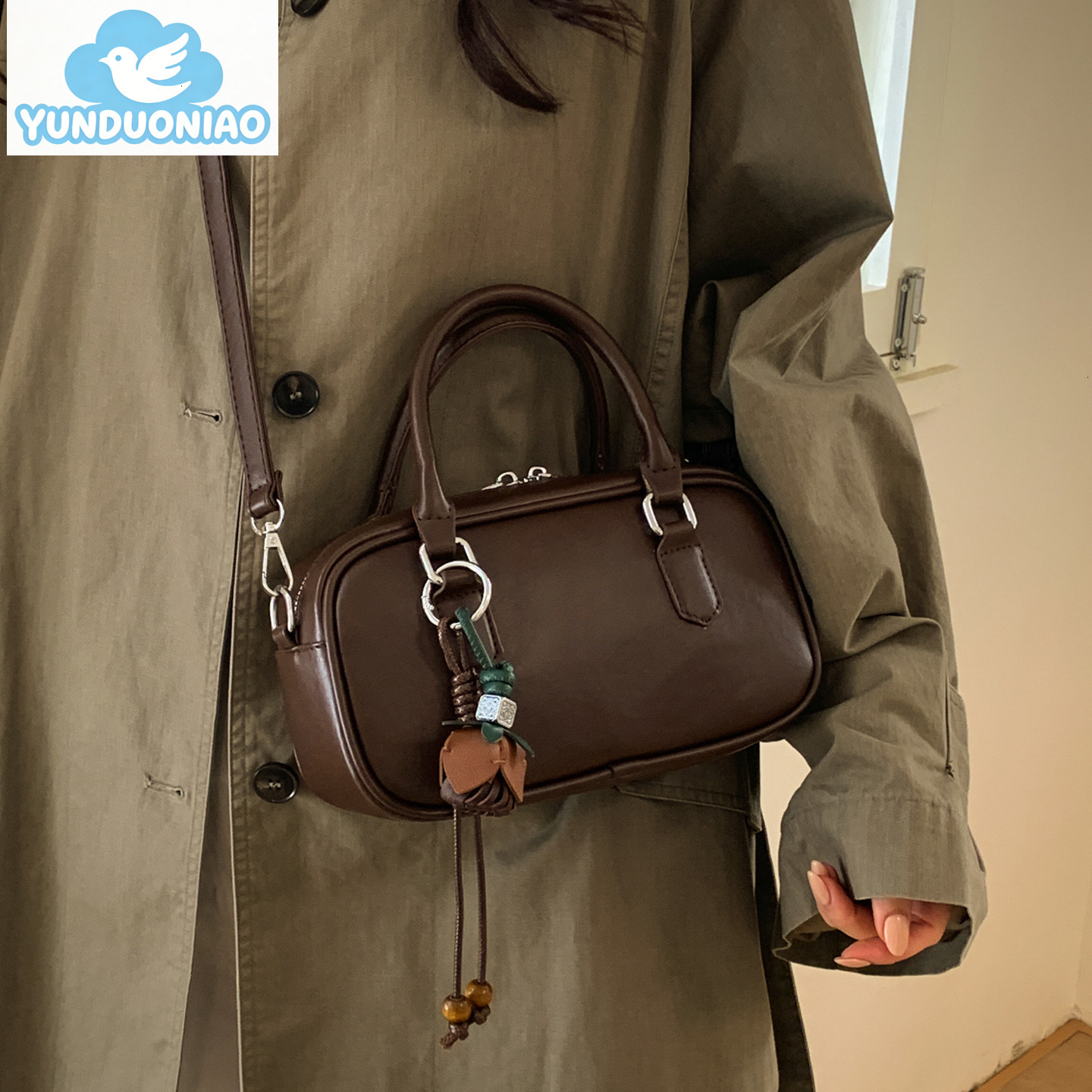 YUNDUONIAO new unique pillow style high-end handbag autumn and winter new bowling shoulder crossbody bag multifunctional women's bag