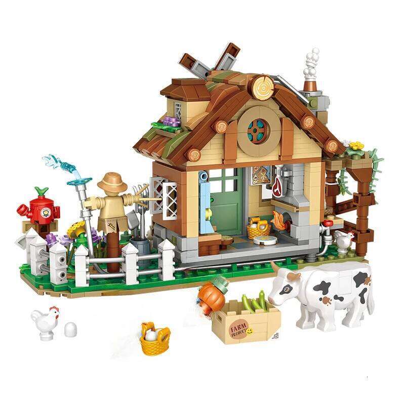 LOZ Blocks DIY Building Bricks Cute Christmas Goods Toy MOC Cabin Food Shop Juguetes Candy House Gifts Girl Present New Year Z260306