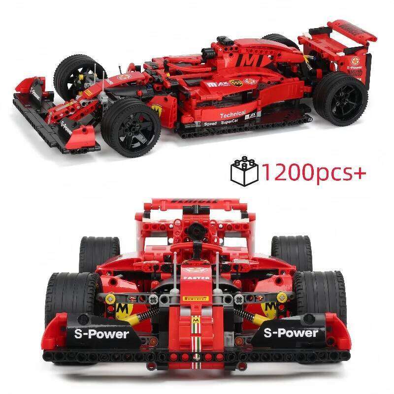 Technical Red Racing Car Building Block Model Expert Speed Sports Vehicle Assembly Bricks Toys Kids birthday Gifts Z260305