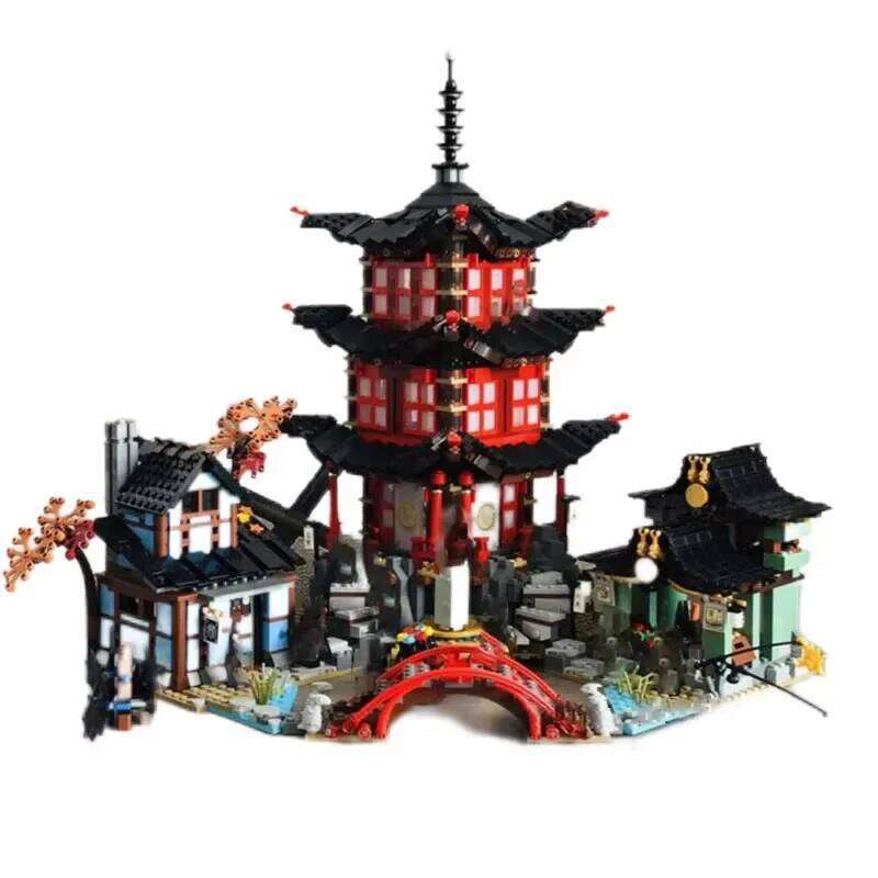 2028PCS Ninja Series Temple of Airjitzu Building Blocks With 13 Figures Street View Assemble Bricks Toy Gift For Children Kids Z260305