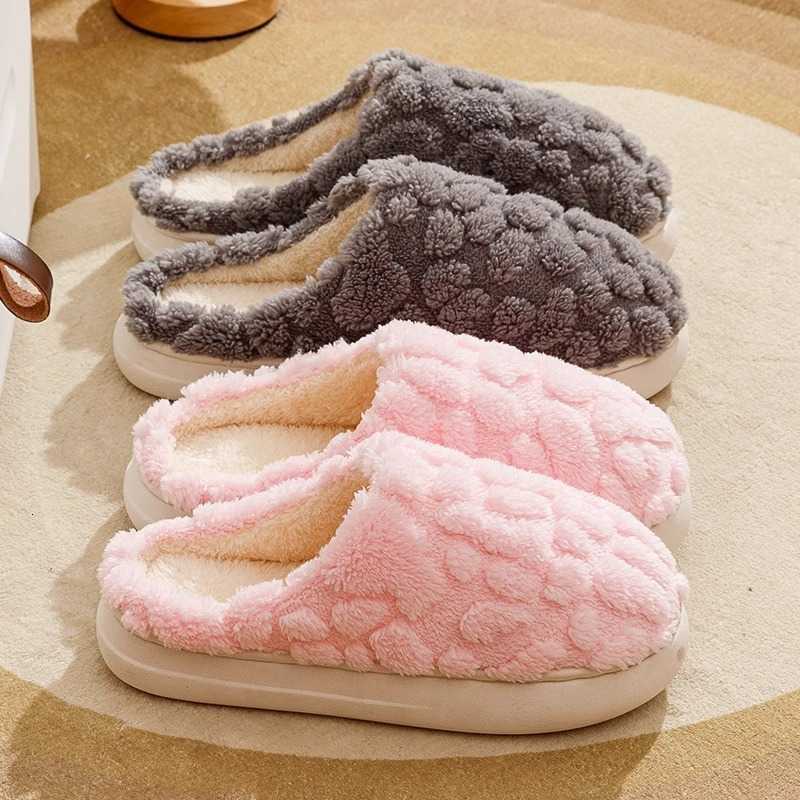 Soft Cushion Slippers for Women Autumn and Winter 2025 New Indoor Home Fleece-Lined Warm Thick-Soled Slippers for Men S260305