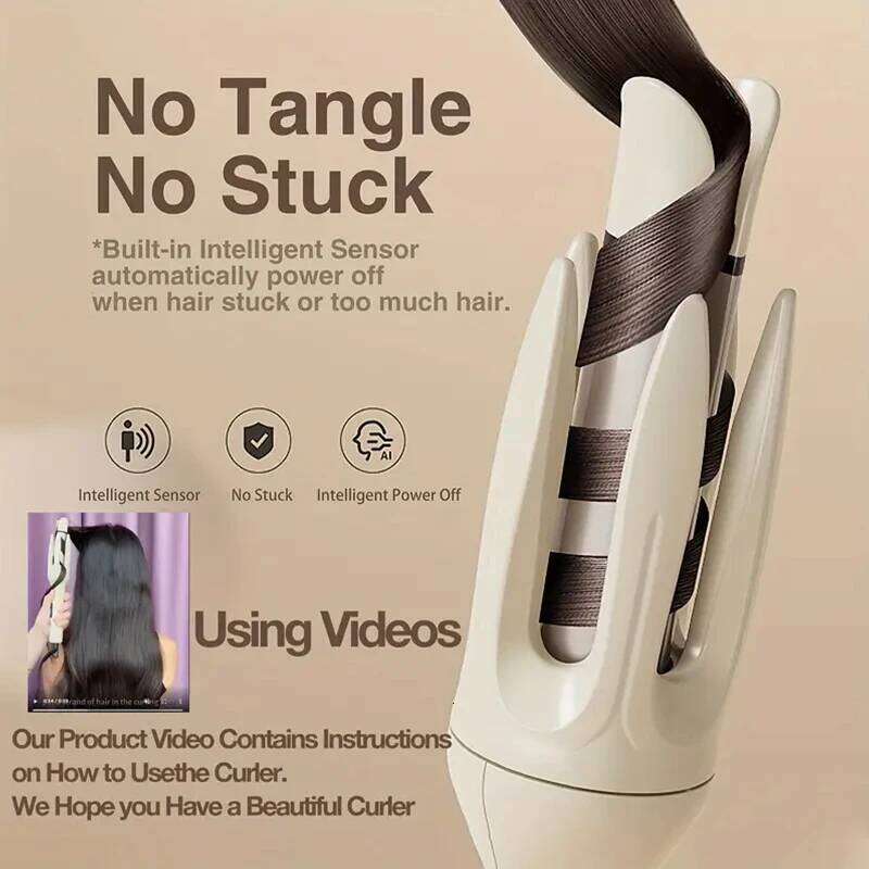 Automatic curling iron, 28 mm barrel, 4 temperature modes, negative ion generator, smart timer and sensorU.S. Plugs 26Y0306