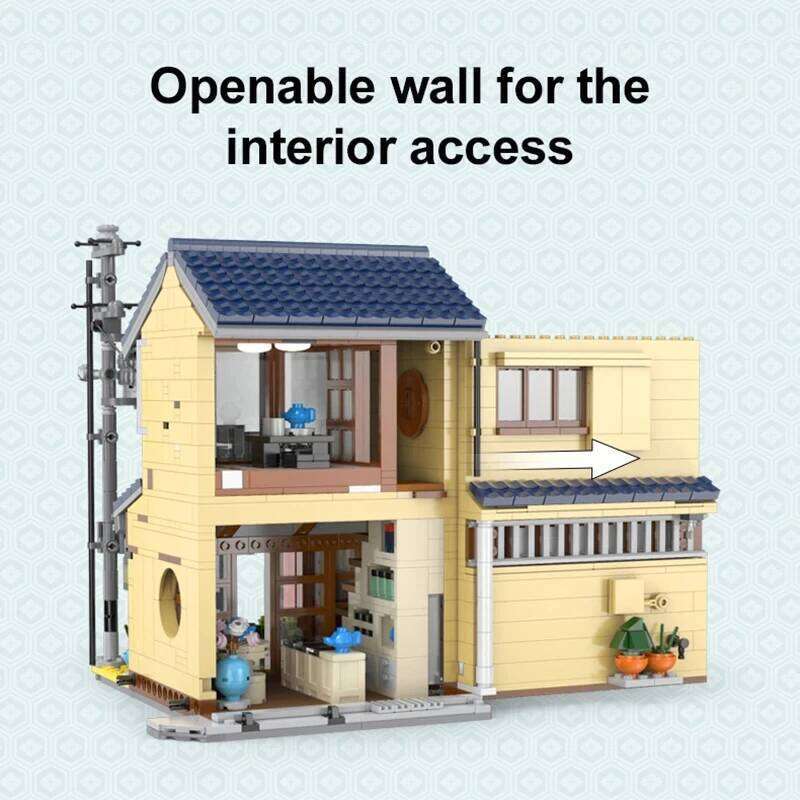 1200PCS JapaneseTea House Building Blocks City Street View Model Bricks Set With Light Idea Desktop Decoration Children DIY Toys Z260305