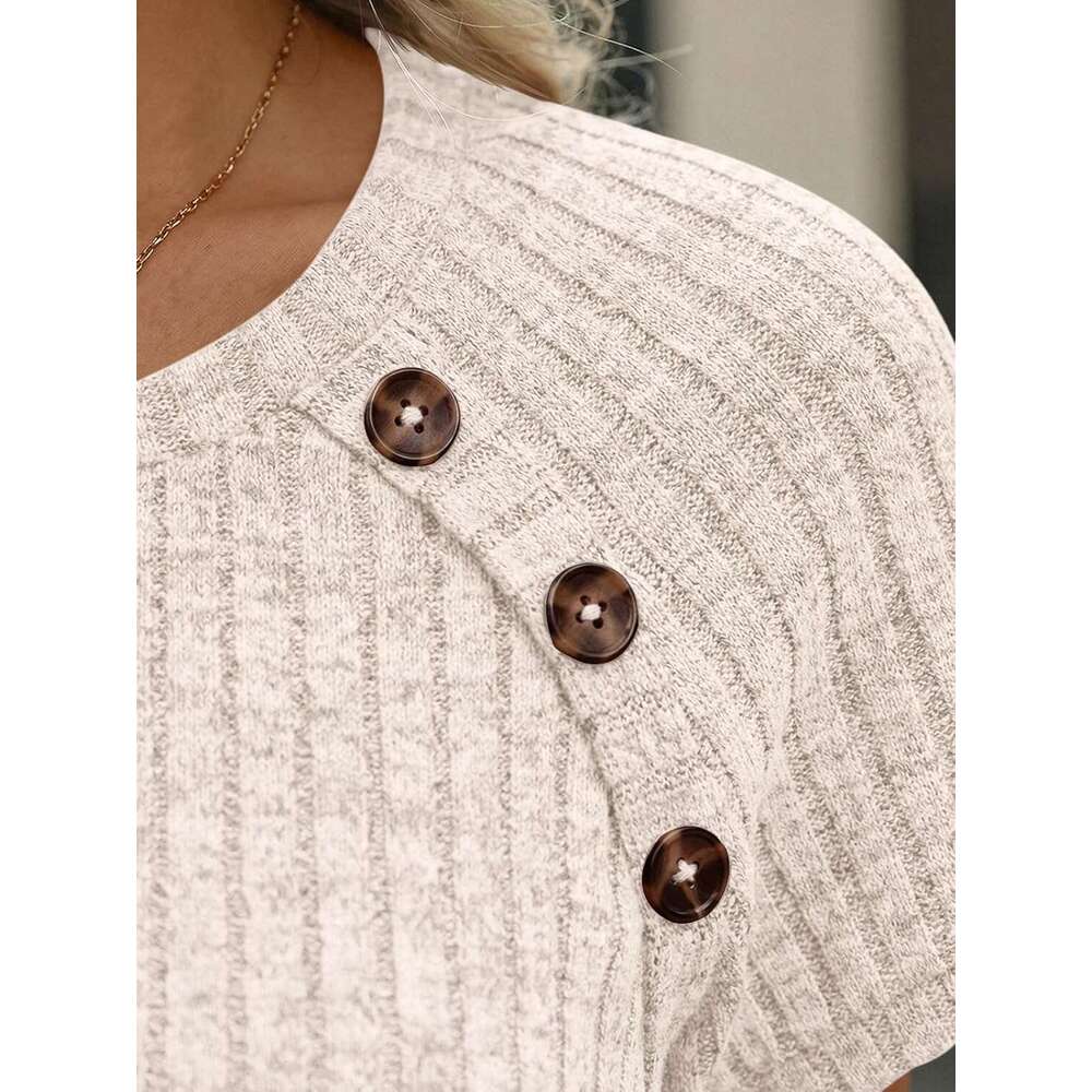 Women's Short Designer Sleeve Shirts Business Casual Blouses Dressy Work Tunic Tops 2026 Spring Sweaters Fashion Clothes