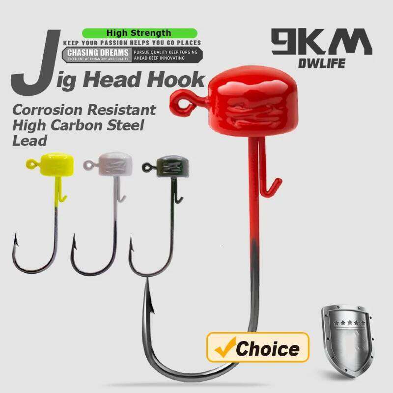 9KM Ned Rig Jighead Jig Heads Hooks 5pcs Weedless Shroom-Shaped Weight Head for Crappie Bass Fishing Lure Freshwater S260305